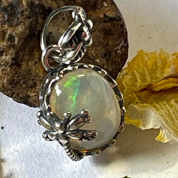 Natural Opal Pendant S925 Sterling Silver Crystal Gemstone - Picture 2 of 9